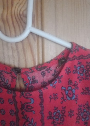 Kırmızı Bohem Desenli Hamile Tunik - Görsel 2