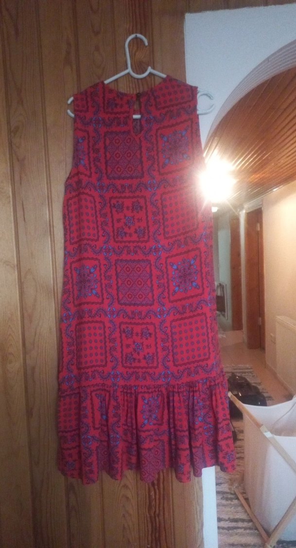 Kırmızı Bohem Desenli Hamile Tunik - Görsel 3