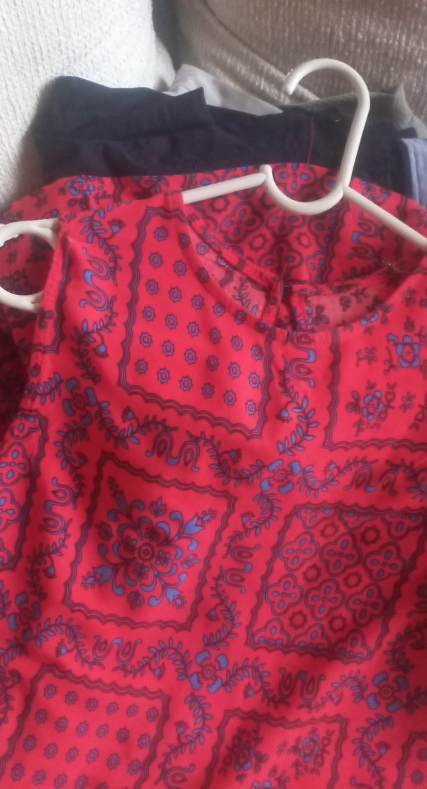 Kırmızı Bohem Desenli Hamile Tunik - Görsel 4