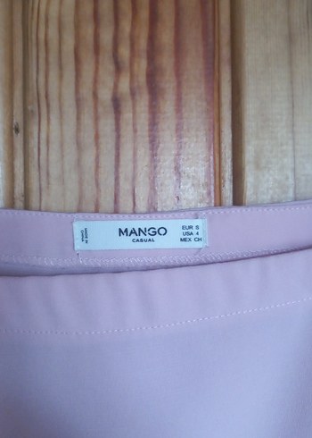 Mango Pembe Mini Straplez Fırfırlı Bluz - Görsel 2