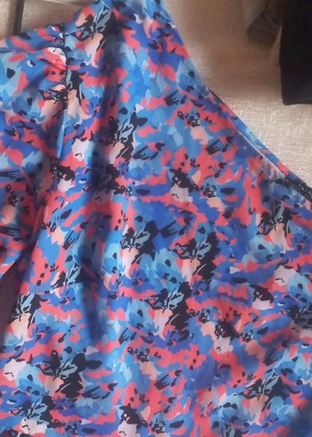 Bağlama Desenli Tek Omuzlu Bluz - Görsel 4