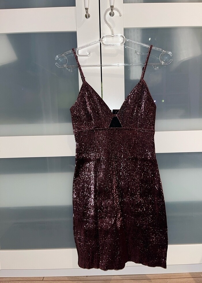 Hm simli mini elbise - Görsel 2