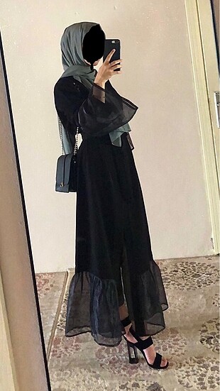 kolları tül abaya