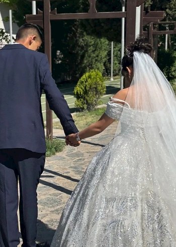 Gelinlik Parıltılı Beyaz Prenses Gelinlik