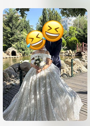 Parıltılı Beyaz Prenses Gelinlik