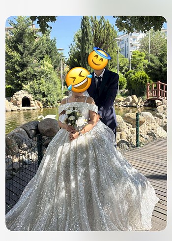 38 Beden Parıltılı Beyaz Prenses Gelinlik