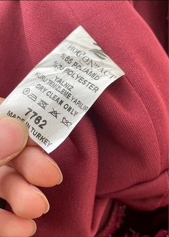 38 Beden bordo Renk Bordo Fırfırlı Uzun Abiye Elbise