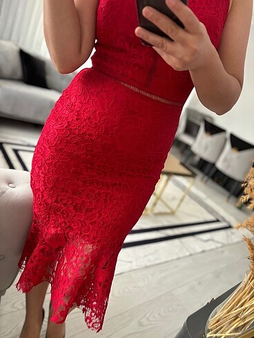 Fashionsak Kırmızı sık elbise