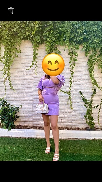 Lila rengi yazlık şık elbise