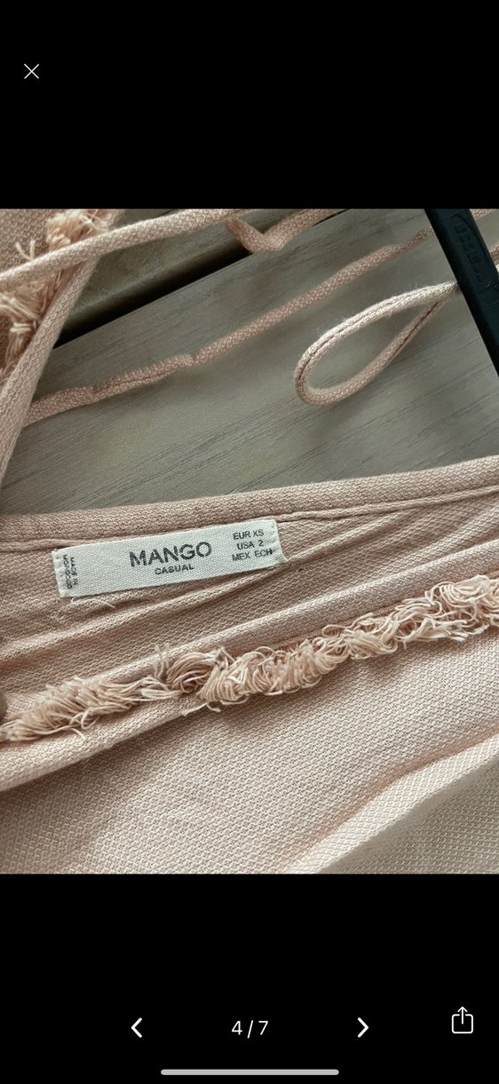 Mango xs Bej Pliseli Mini elbise - Görsel 3