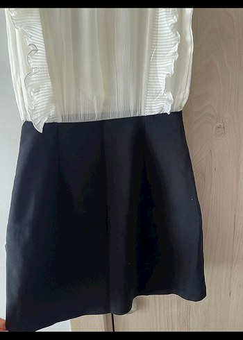 Zara Xs Fırfırlı Kolsuz Mini Kadın Elbise - Görsel 3