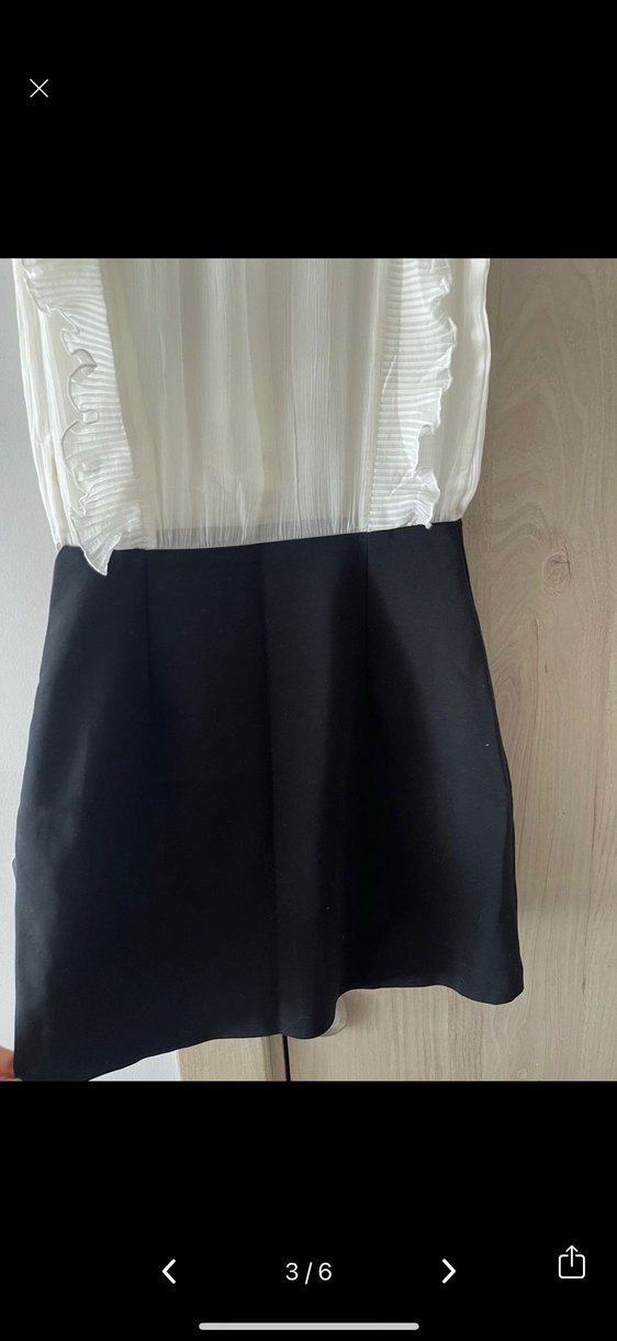 Zara Xs Fırfırlı Kolsuz Mini Kadın Elbise - Görsel 3