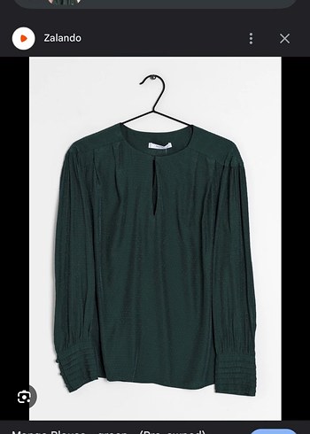 Mango Düğmeli Yeşil Ofis Kadın Gömlek - Görsel 4