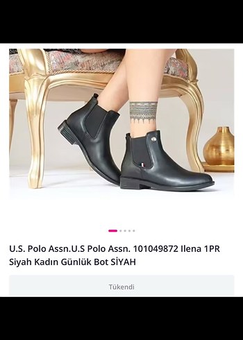 US Polo Assn Kahverengi Kadın Bot - Görsel 4