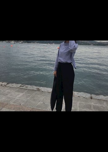 Zara Sırt Dekolte Detaylı Mavi Gömlek Tulum - Görsel 2