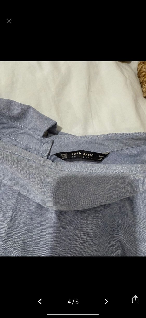 Zara Sırt Dekolte Detaylı  Mavi Gömlek Tulum - Görsel 4