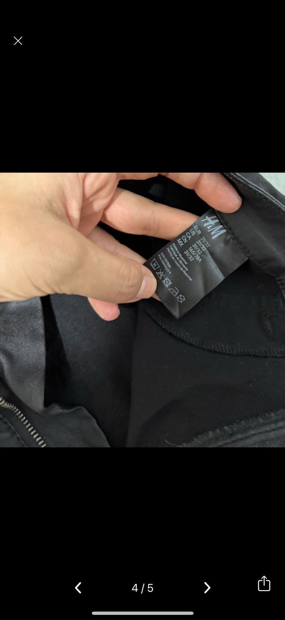 H&M Siyah Parlak Kumaş Kadın Kot Pantolon - Görsel 4