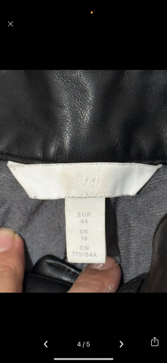 H&M Fermuarlı Siyah Deri Kadın Şort - Görsel 4