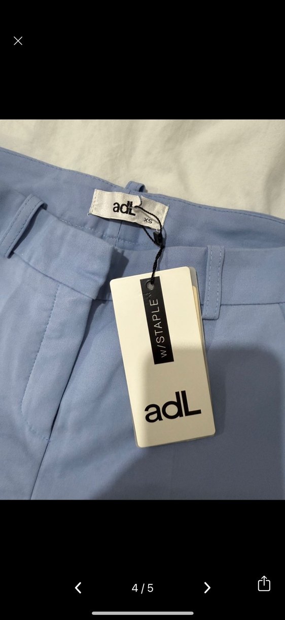 Adl Kemerli Koyu Haki ve Açık Mavi Keten Mini Şort İkili takım - Görsel 4