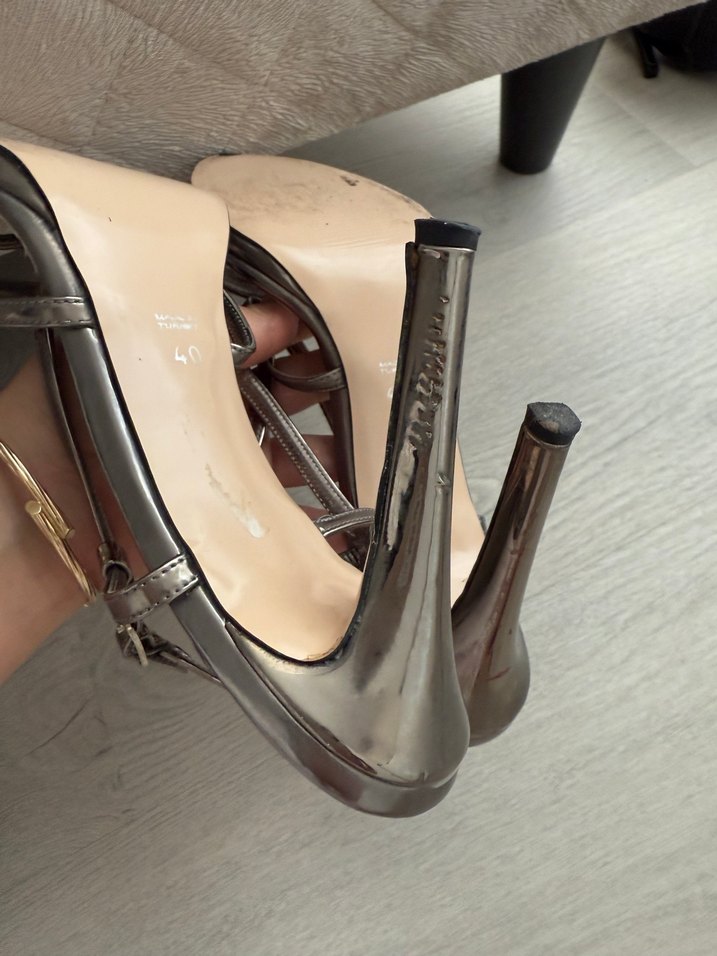 Diğer Abiye Metalik Topuklu Ayakkabı - Görsel 4