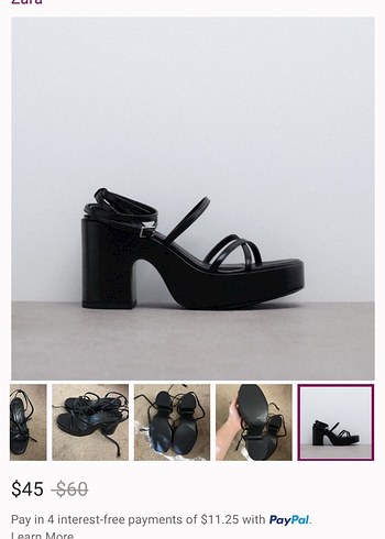 Zara Siyah Platform Topuklu  Sandalet - Görsel 5