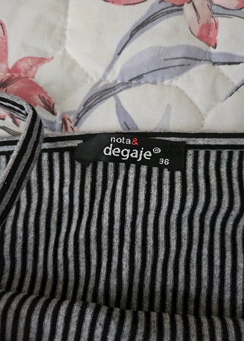 Çizgili Gri Kadın Askılı Tulum - Görsel 3