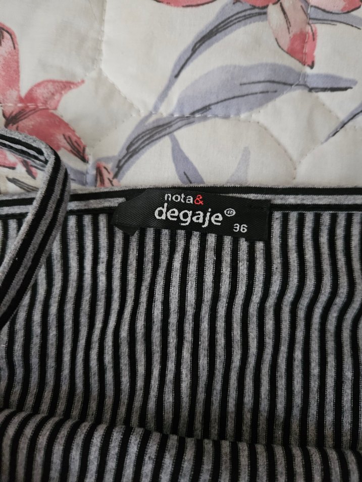 Çizgili Gri Kadın Askılı Tulum - Görsel 3