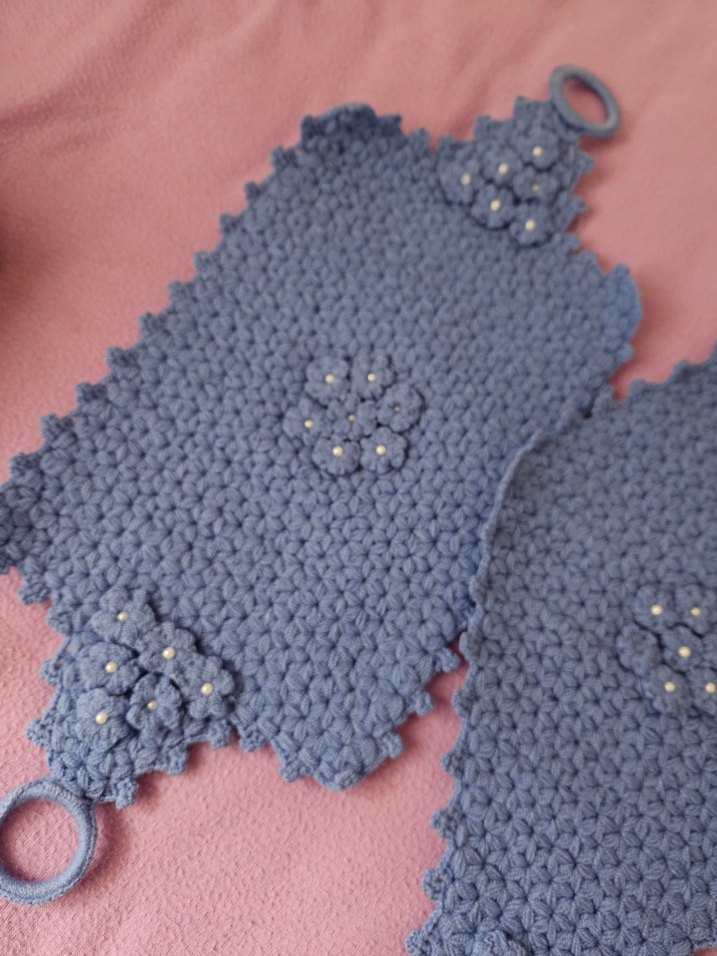 Mavi Örgü Banyo Lifi - Görsel 2