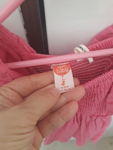 9-12 Ay Beden pembe Renk Elbise