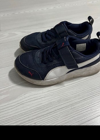 Puma PUMA Erkek Çocuk Lacivert Cırtcırtlı Spor Ayakkabı