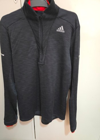 Adidas Erkek Siyah Fermuarlı Uzun Kollu Sweatshirt