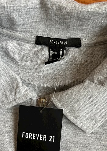 Forever 21 Forever 21 Gri Fermuarlı Kadın Sweatshirt