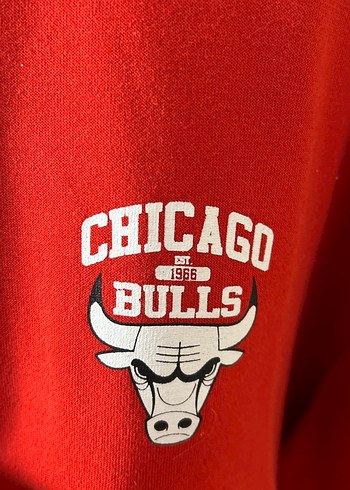 l Beden Kırmızı Fermuarlı Sweatshirt