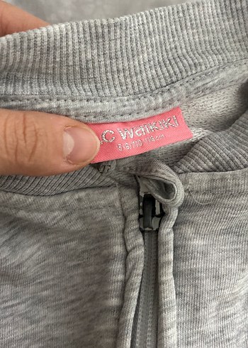 Kız Çocuk Gri Fermuarlı Kolsuz Yelek - Görsel 2