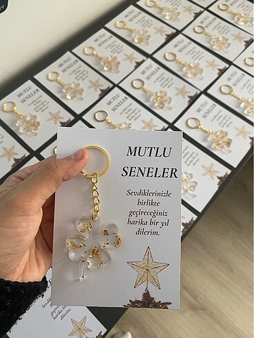 Yılbaşı hediyelik Epoksi anahtarlık