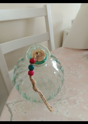 Beyaz Şeffaf Dekoratif Cam Vazo - Görsel 3