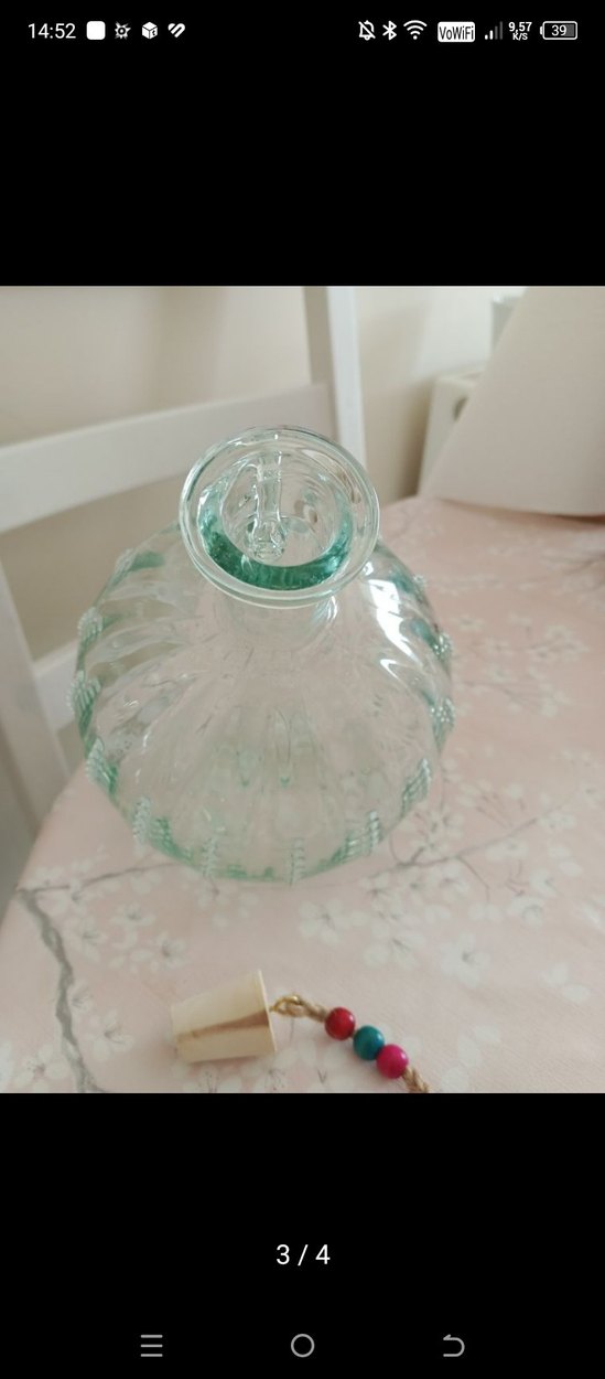 Beyaz Şeffaf Dekoratif Cam Vazo - Görsel 2