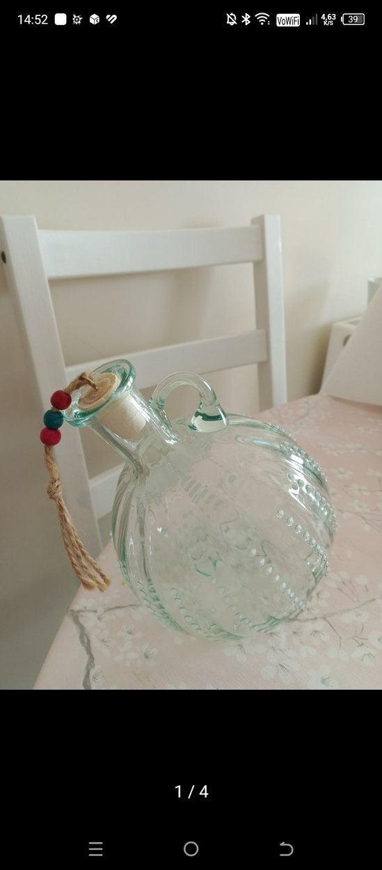 Beyaz Şeffaf Dekoratif Cam Vazo - Görsel 4