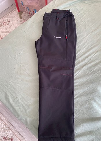 Erkek Siyah Fermuarlı Rahat Kesim termal pantolon - Görsel 2