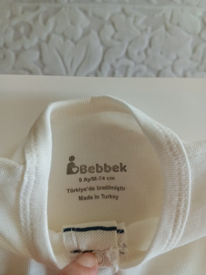 Uzun Kollu Pamuk Bebek Tulum Beyaz - Görsel 3