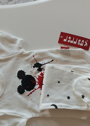 Baskılı Beyaz Uzun Kollu Bebek Body - Görsel 2