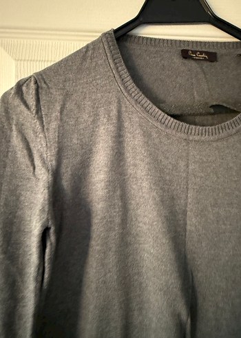 Pierre Cardin Gri Kadın Keten Örgü Bisiklet Yaka Kazak