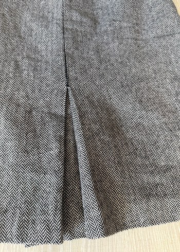 xl Beden Gri Pilili Mini Etek