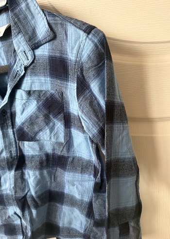 H&M Erkek Çocuk Gri Kareli Uzun Kollu Gömlek
