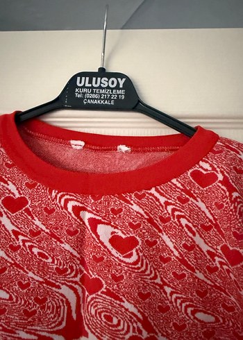 xs Beden kırmızı Renk Kırmızı Batik Desenli Bohem Kadın Triko
