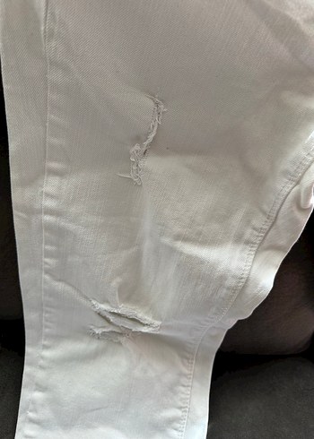 Mango Beyaz Kadın Denim Midi Pantolon