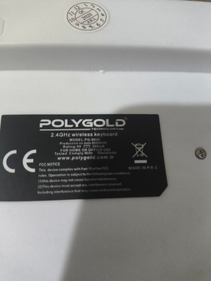 Beyaz POLYGOLO Klavye - Görsel 4