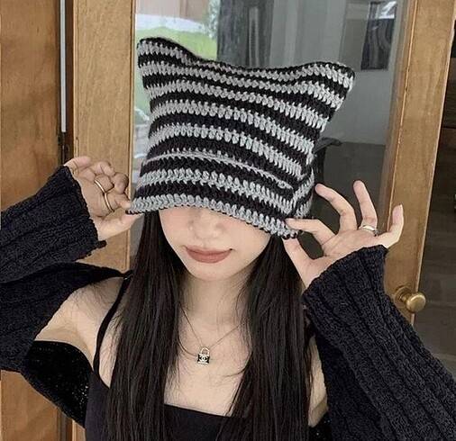 Beden çeşitli Renk Cat beanie
