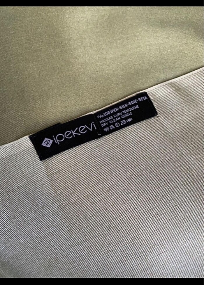 Çift taraflı yeşil ipekevi şal - Görsel 2