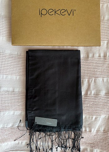İpekevi ipek siyah şal - Görsel 2